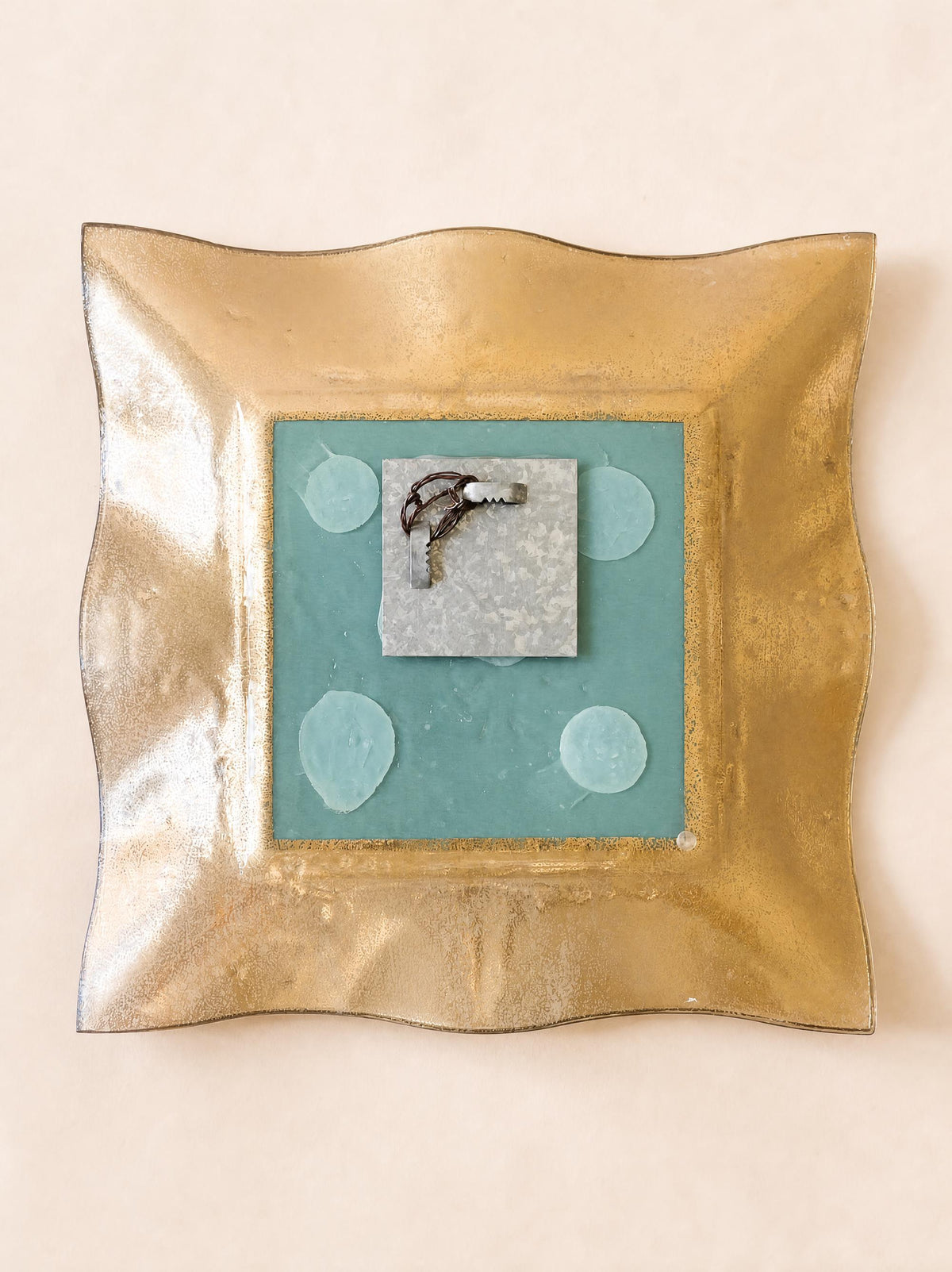 Vintage Murano Albatros Gold Glass Mirror, Organic Shape — photo 11