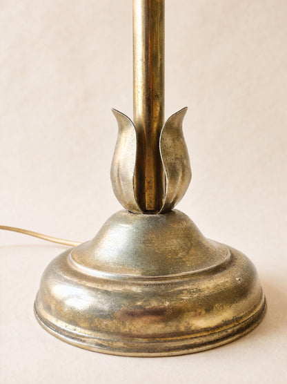 Vintage Italian 70s Brass Lotus Leaf Table Lamp, Hollywood Regency Style — photo 6