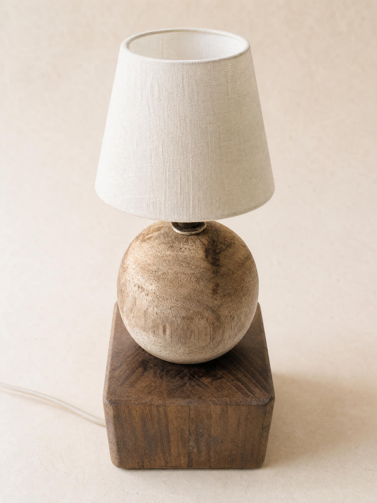 Vintage Wooden Table Lamp Base | Sculptural Organic Modern Light — photo 4