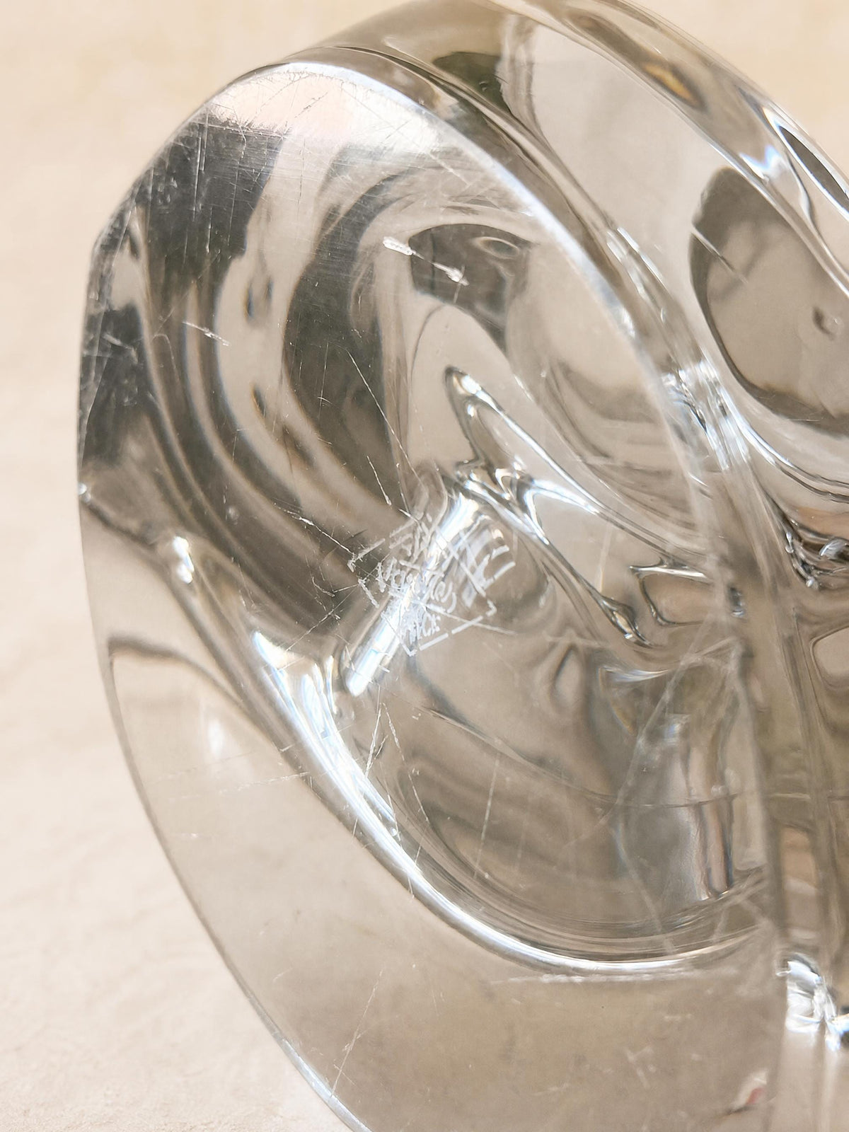 French Vintage Sculptural Clear Glass Table Lamp Base | Organic Modern Lighting — photo 8