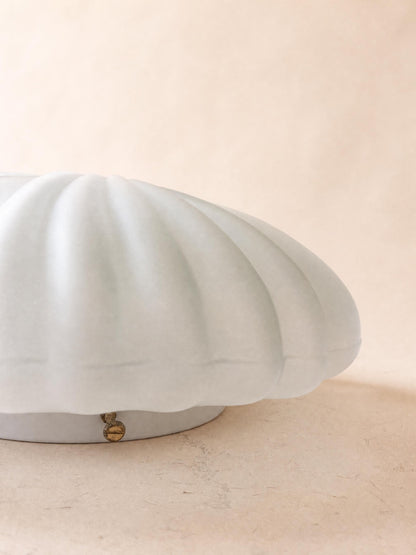 Italian 70s Frosted Glass Ceiling Lamp | Art Deco Sculptural Flush Mount Light — photo 3