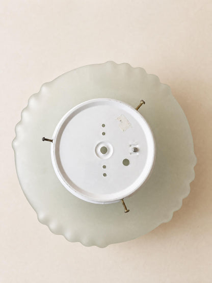 Italian 70s Frosted Glass Ceiling Lamp | Art Deco Sculptural Flush Mount Light — photo 6