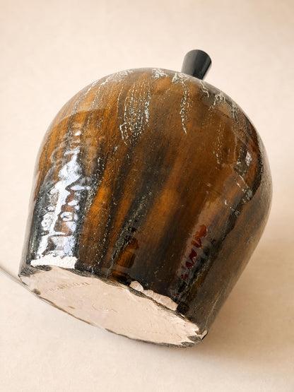 French 60s Ceramic Table Lamp | Sculptural Drip Glaze Studio Pottery Base — photo 6