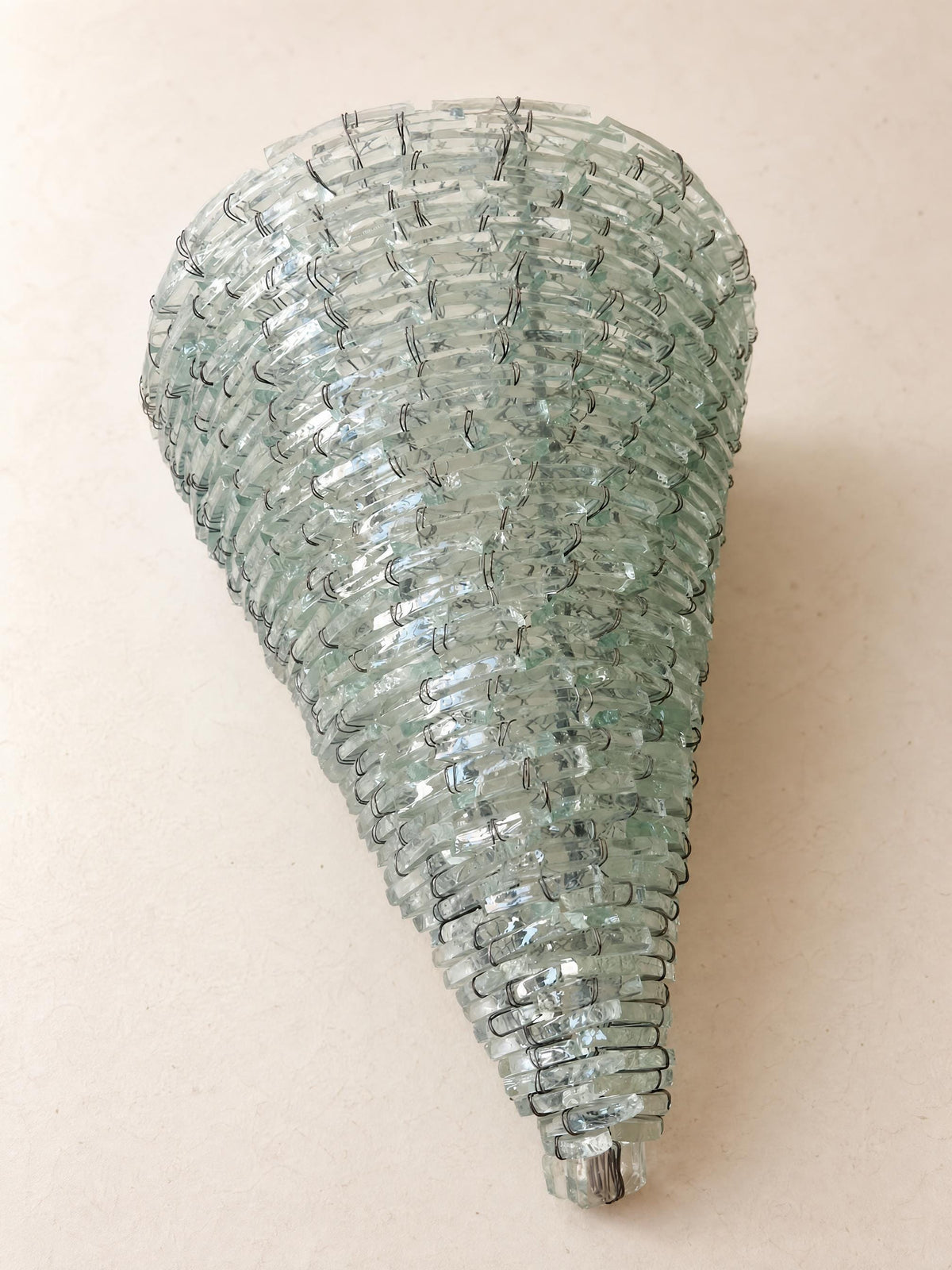 1 of 5 French 70s Glass Wall Sconces | Sculptural Wired Slab Glass Light — photo 7