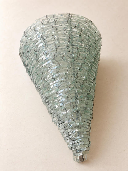 1 of 5 French 70s Glass Wall Sconces | Sculptural Wired Slab Glass Light — photo 7