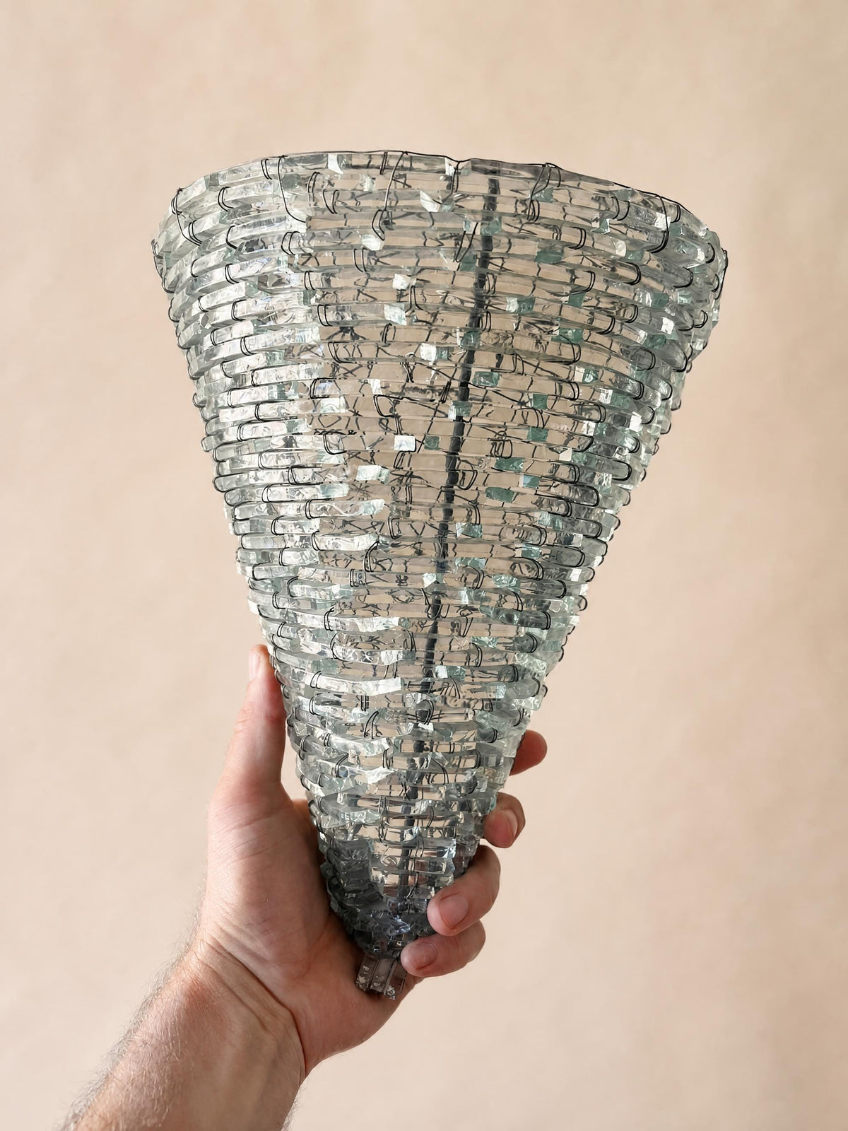 1 of 5 French 70s Glass Wall Sconces | Sculptural Wired Slab Glass Light — photo 8