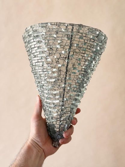 1 of 5 French 70s Glass Wall Sconces | Sculptural Wired Slab Glass Light — photo 8
