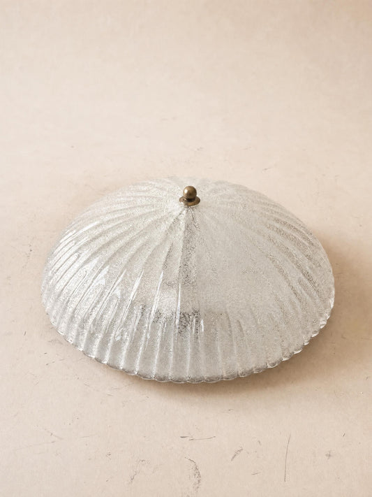 Italian 70s Textured Murano Glass Ceiling Lamp | Flush Mount Light — photo 2