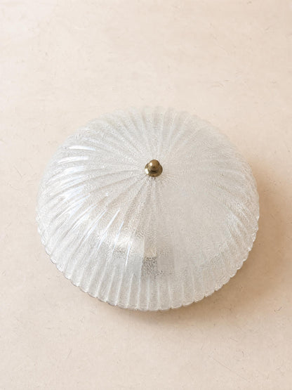 Italian 70s Textured Murano Glass Ceiling Lamp | Flush Mount Light — photo 4