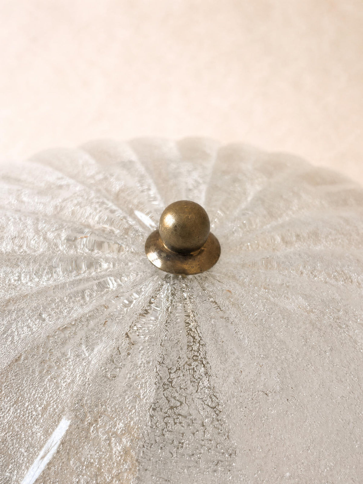 Italian 70s Textured Murano Glass Ceiling Lamp | Flush Mount Light — photo 3
