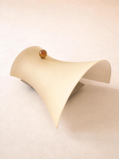 Set of 3 Italian 80s Itre Wall Lights in Opaline Glass, Yellow Eggshell Sculptural Sconces — photo 6