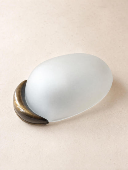 Italian 90s Frosted Glass Wall Sconces, Pair of Organic Modern Wall Lights — photo 4