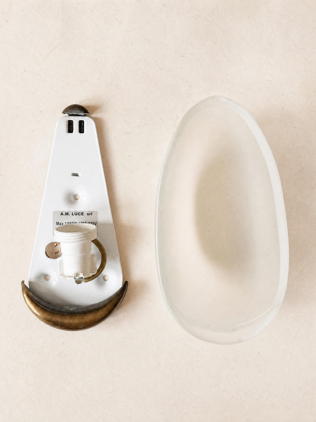 Italian 90s Frosted Glass Wall Sconces, Pair of Organic Modern Wall Lights — photo 8