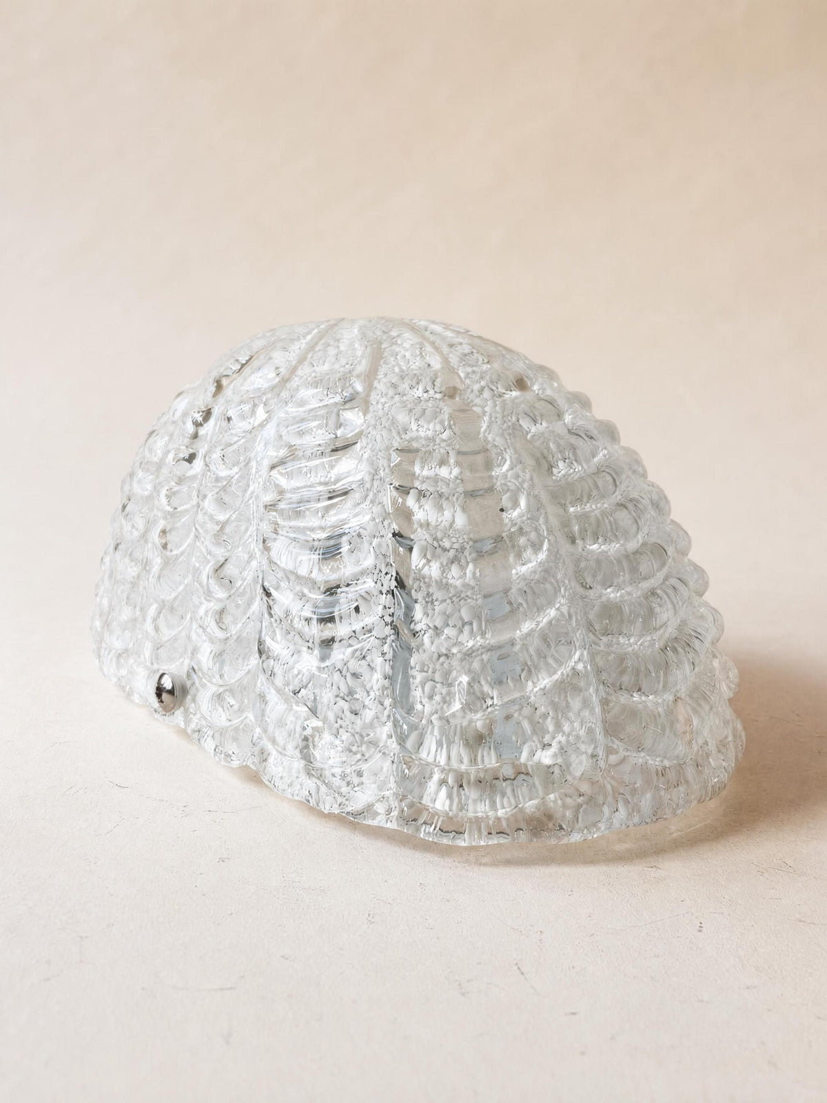 Italian Vintage Murano Glass Wall Sconces, Pair of Sculptural Shell Lights — photo 3