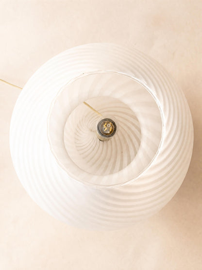XL Vintage Italian 70s Murano Mushroom Table Lamp, White Swirl Opaline Glass — photo 5
