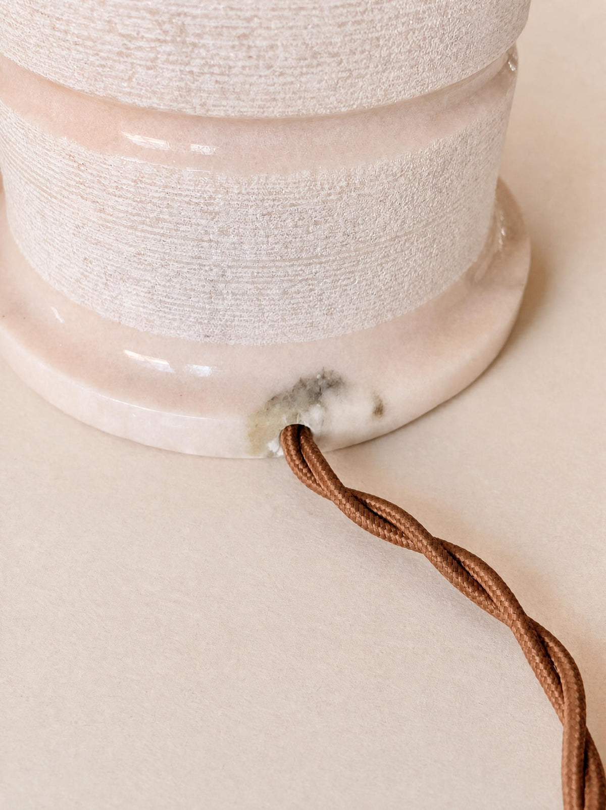 Pair of Vintage 60s Portuguese Pink Marble Table Lamp Bases, Évora Marble — photo 6