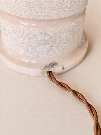 Pair of Vintage 60s Portuguese Pink Marble Table Lamp Bases, Évora Marble — photo 6