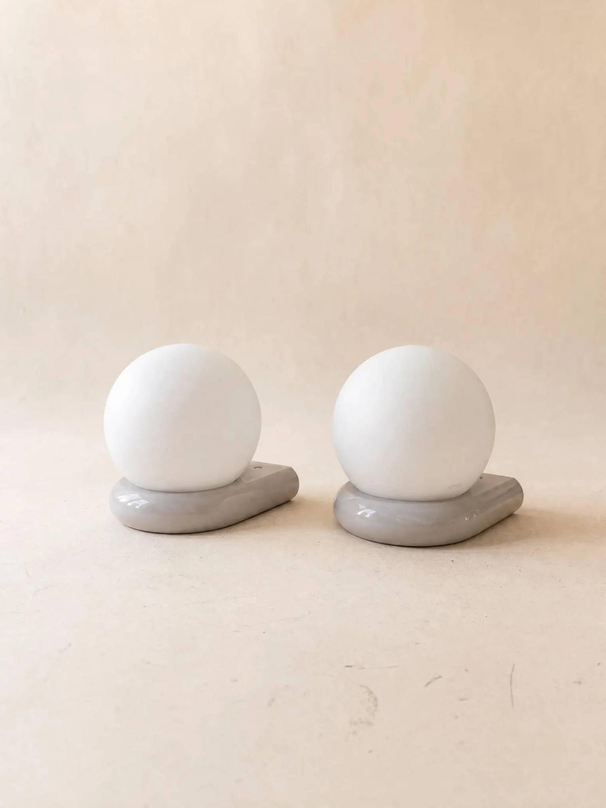 70s Frosted Glass Wall Lights Pair on Lacquered Bases, Bathroom Lights — photo 1