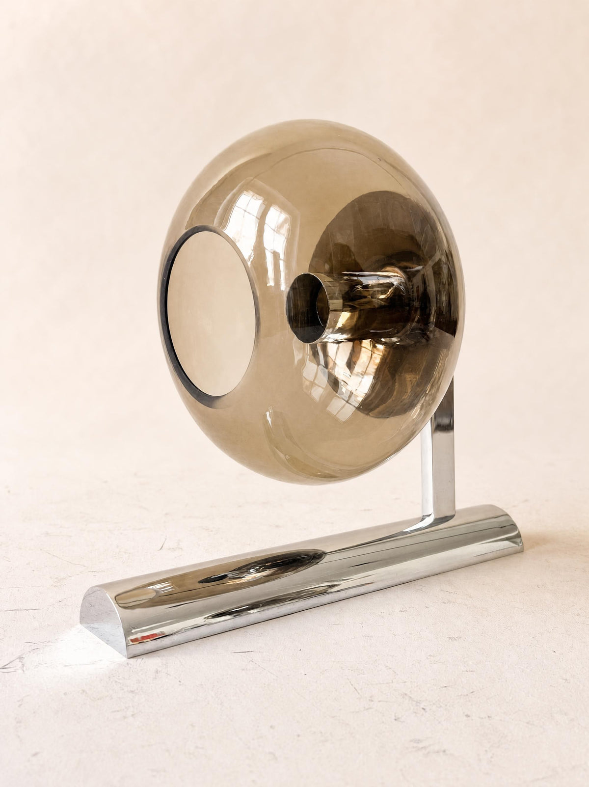 Gaetano Sciolari Vintage 70s Wall Sconces in Chrome and Smoked Glass — photo 4