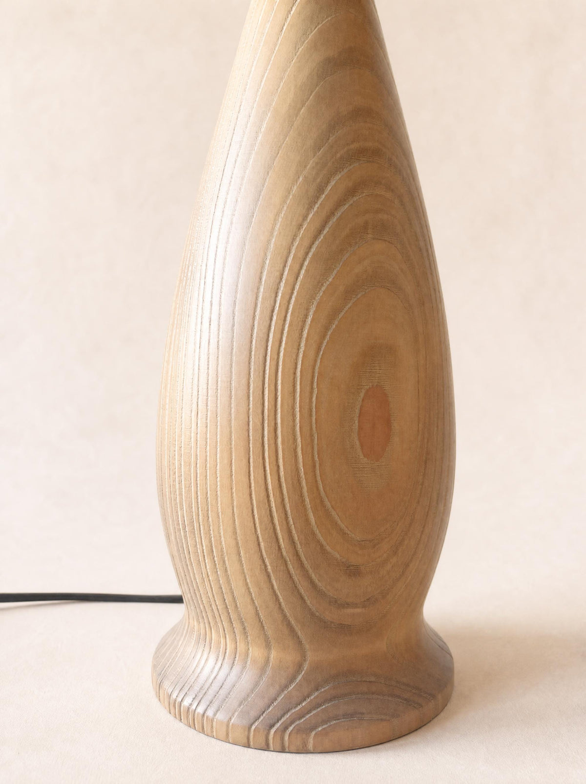 Vintage Turned Wood Table Lamp with String Shade, Scandinavian Style — photo 6