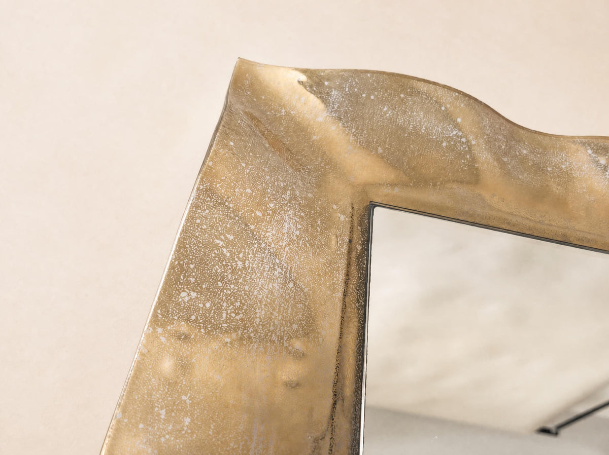 Vintage Murano Albatros Gold Glass Mirror, Organic Shape — photo 8
