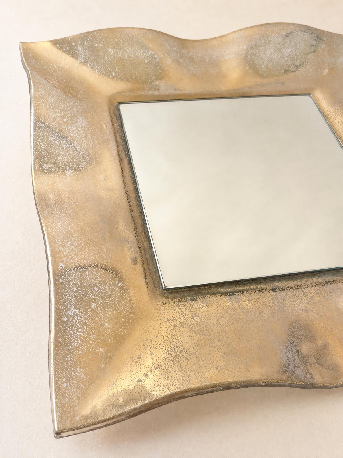 Vintage Murano Albatros Gold Glass Mirror, Organic Shape — photo 5