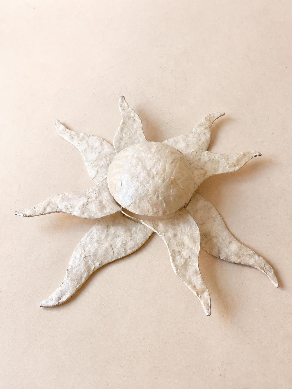 Italian 90s Capiz Shell Wall Light | Sunburst Wall Sconce — photo 2