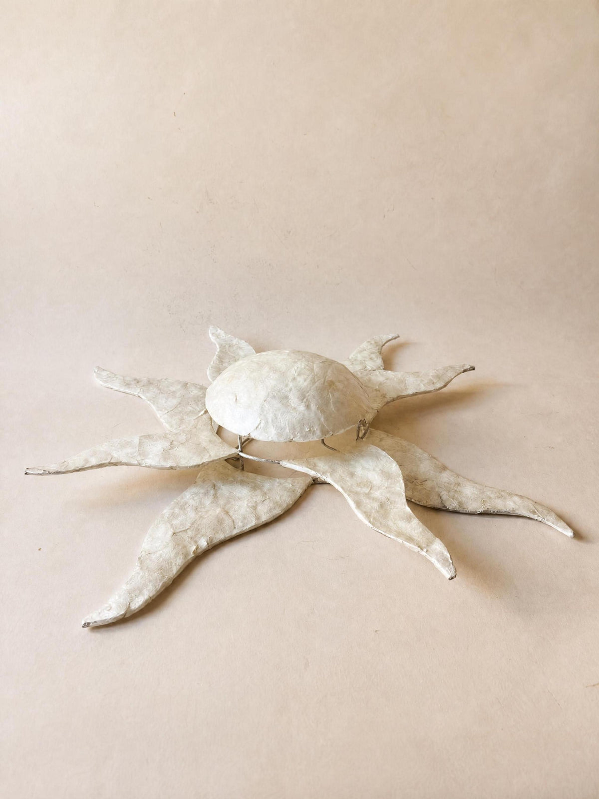 Italian 90s Capiz Shell Wall Light | Sunburst Wall Sconce — photo 5
