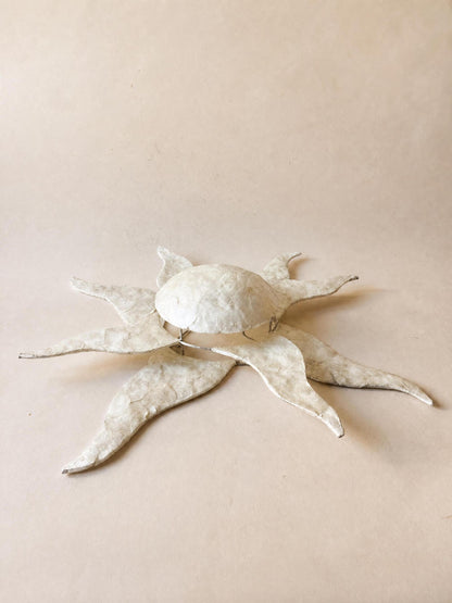 Italian 90s Capiz Shell Wall Light | Sunburst Wall Sconce — photo 5