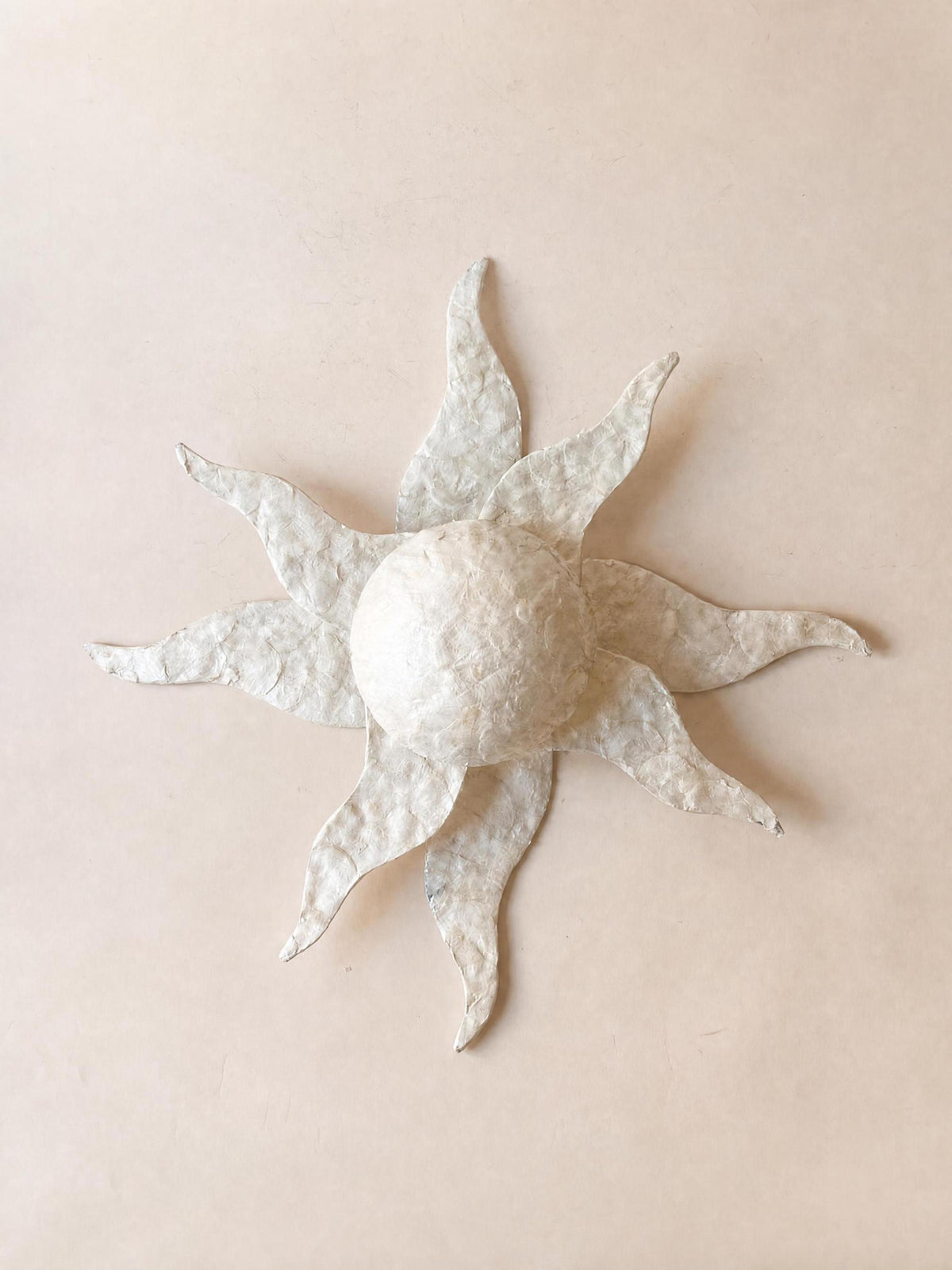 Italian 90s Capiz Shell Wall Light | Sunburst Wall Sconce — photo 1