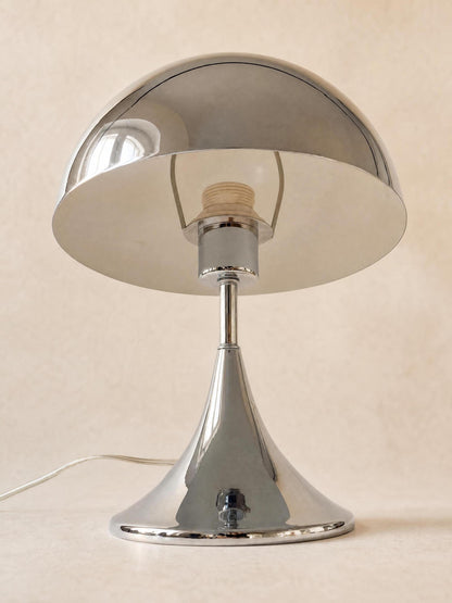 Vintage Chrome Mushroom Table Lamp | Space Age Desk Light — photo 2