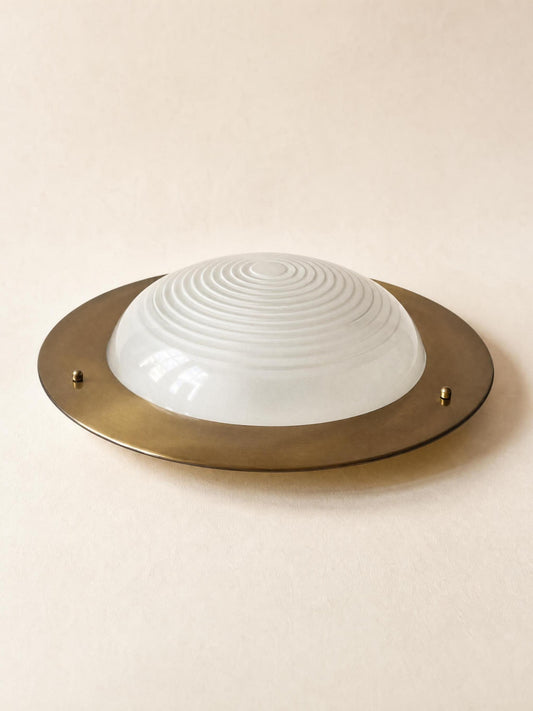 Italian 70s Brass Flush Mount Ceiling Lamp (45 cm / 18 in) — photo 2