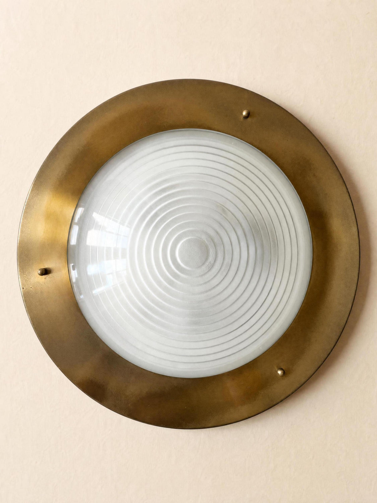 Italian 70s Brass Flush Mount Ceiling Lamp (45 cm / 18 in) — photo 4