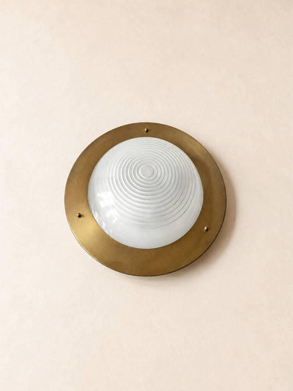 Italian 70s Brass Flush Mount Ceiling Lamp (45 cm / 18 in) — photo 1