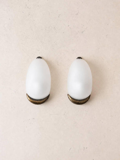 Italian 90s Frosted Glass Wall Sconces, Pair of Organic Modern Wall Lights — photo 1