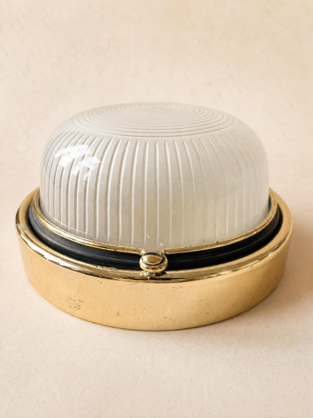 Pair of Bulkhead Wall Lights with Diffusive Glass Domes — photo 6