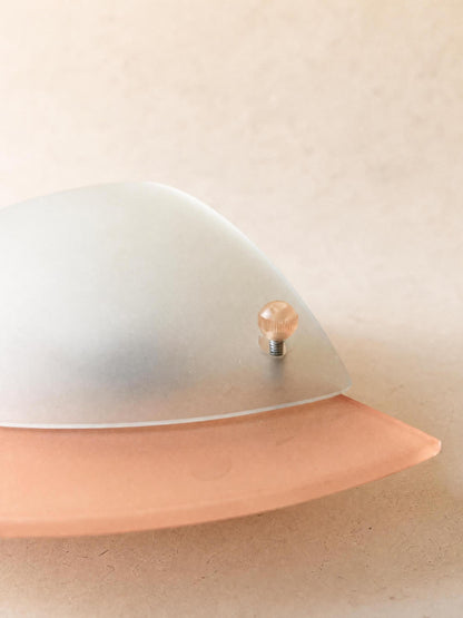 Italian 90s Memphis Style Glass Wall Sconce Pair | Pink Perspex Wall Lights — photo 7