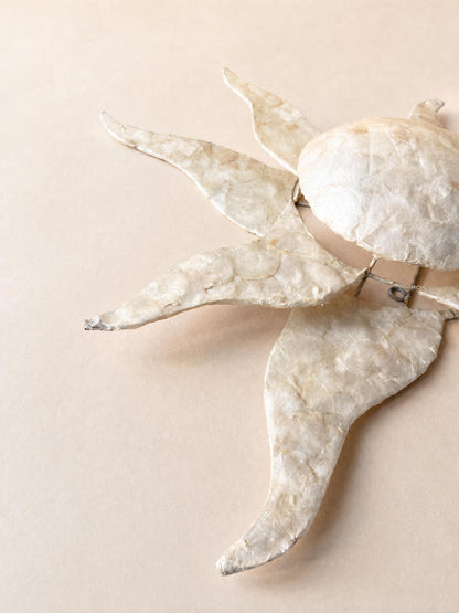 Italian 90s Capiz Shell Wall Light | Sunburst Wall Sconce — photo 7