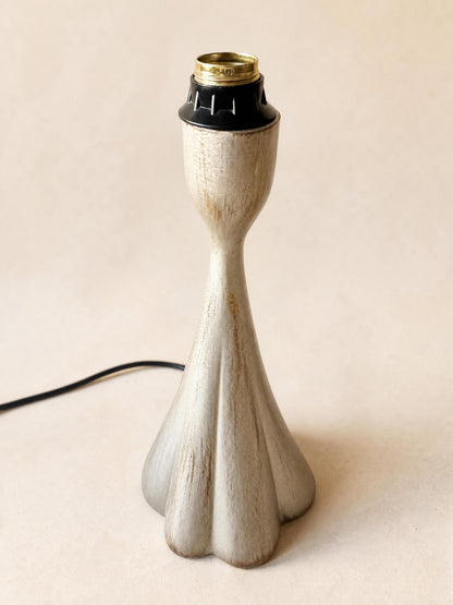 Rare Italian 90s Silvered Metal Table Lamp Base | Sculptural Organic Table Light — photo 4