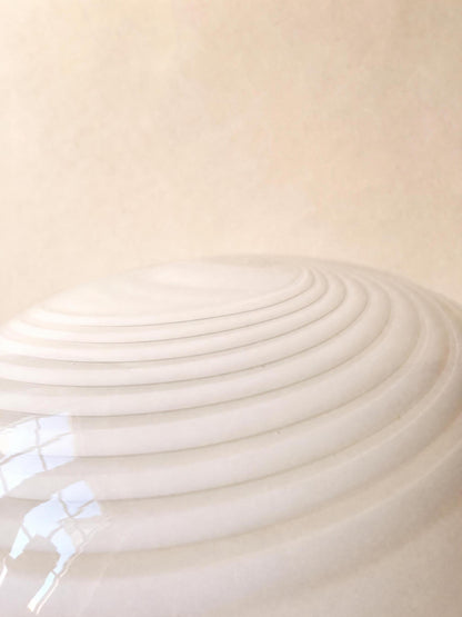 Italian 70s Opaline Murano Glass Ceiling Lamp | Swirl Flush Mount Light — photo 6