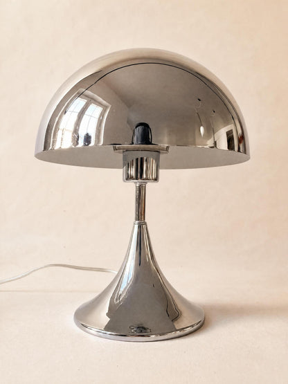 Vintage Chrome Mushroom Table Lamp | Space Age Desk Light — photo 3