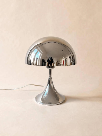 Vintage Chrome Mushroom Table Lamp | Space Age Desk Light — photo 1