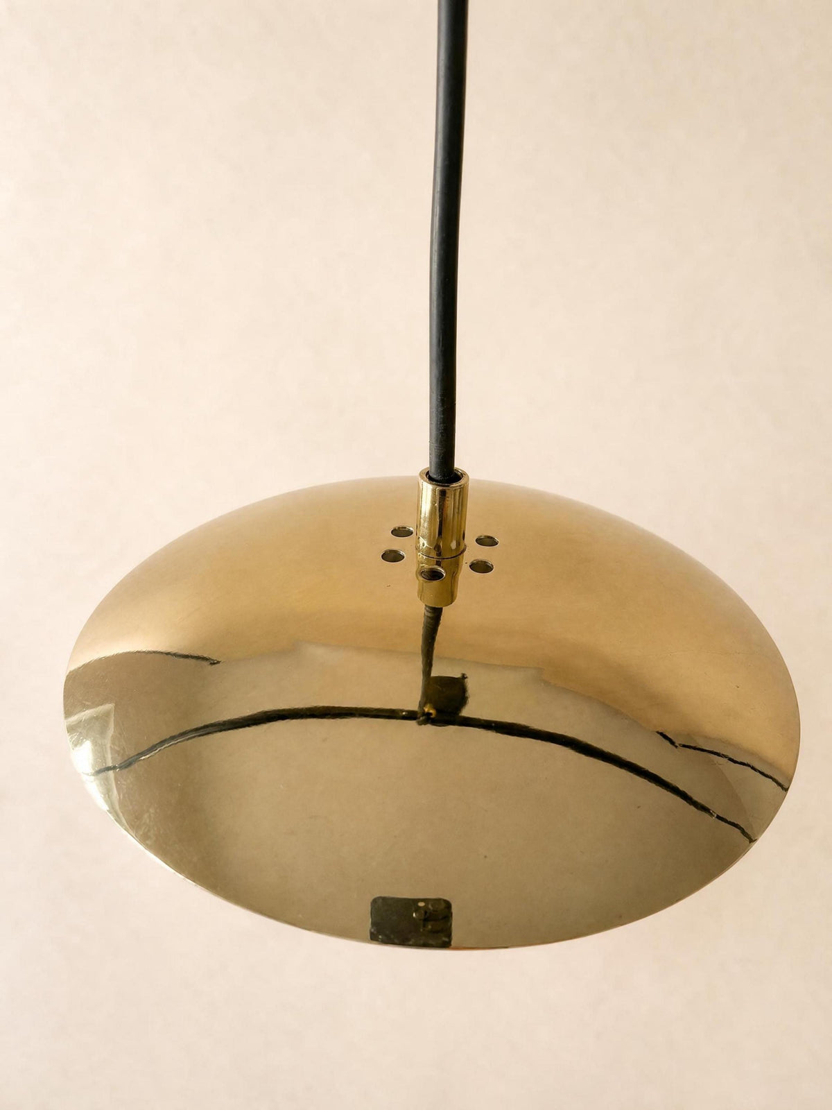 XL Italian 70s Opaline Murano Glass Pendant Light | White Swirl Globe Ceiling Lamp — photo 2
