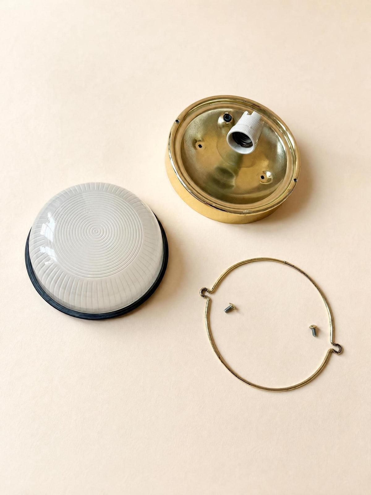 Pair of Bulkhead Wall Lights with Diffusive Glass Domes — photo 10