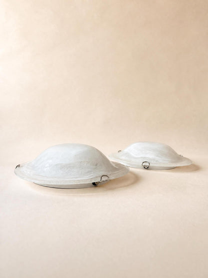 Italian 90s Frosted Murano Glass Ceiling Lights, Pair of Flush Mounts or Wall Lights — photo 2