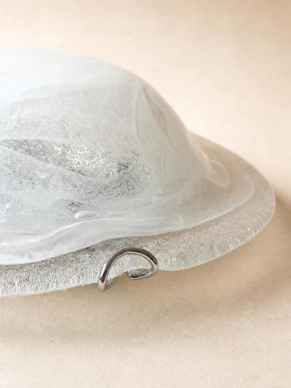 Italian 90s Frosted Murano Glass Ceiling Lights, Pair of Flush Mounts or Wall Lights — photo 8